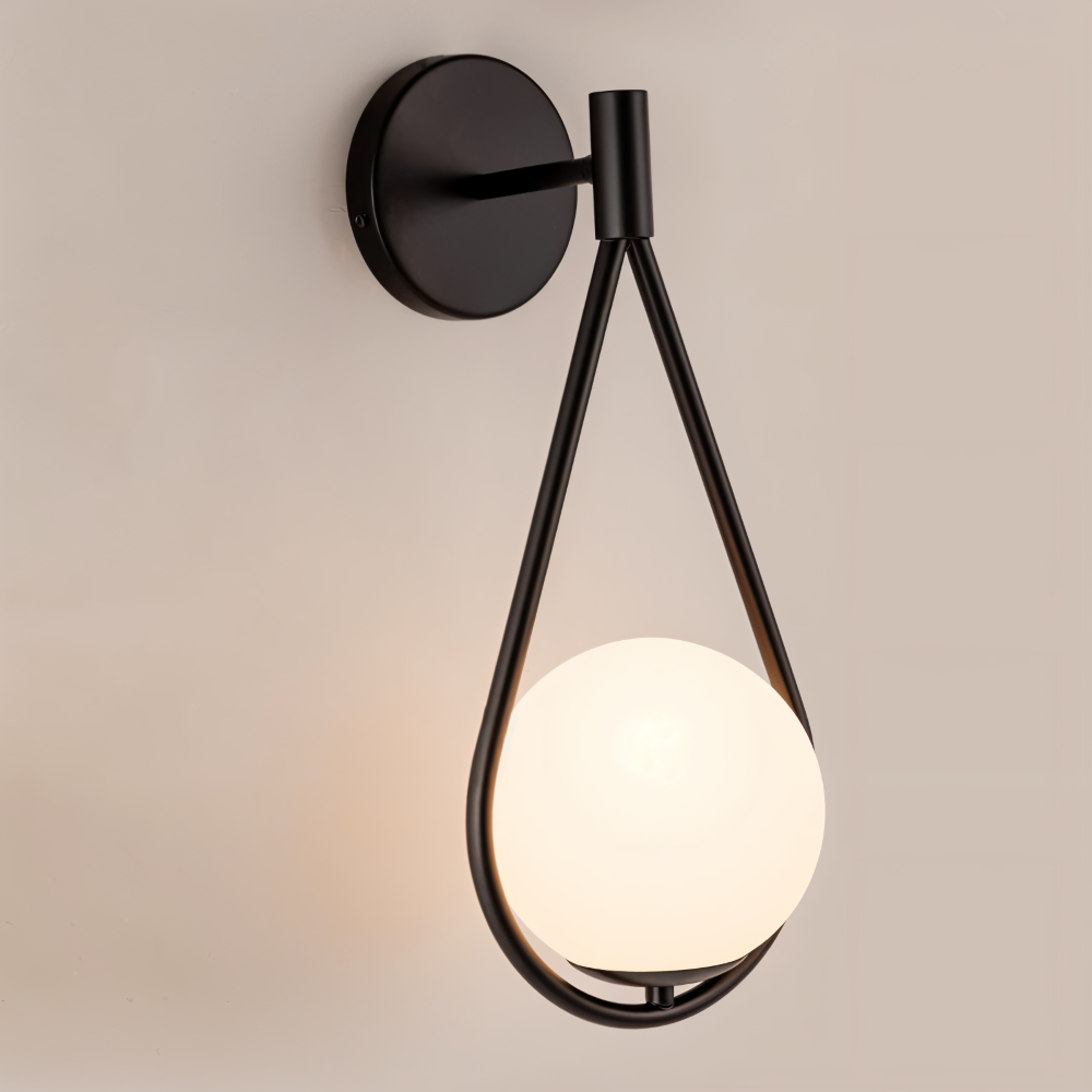 ArtLoop Vägglampa - Droppformad Frostad Glas Vägglampa - Sphere Vägglampa Design - Konstnärliga Vägglampor LED