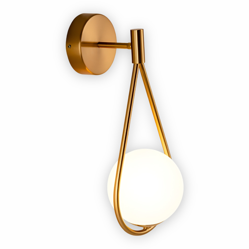 ArtLoop Vägglampa - Droppformad Frostad Glas Vägglampa - Sphere Vägglampa Design - Konstnärliga Vägglampor LED