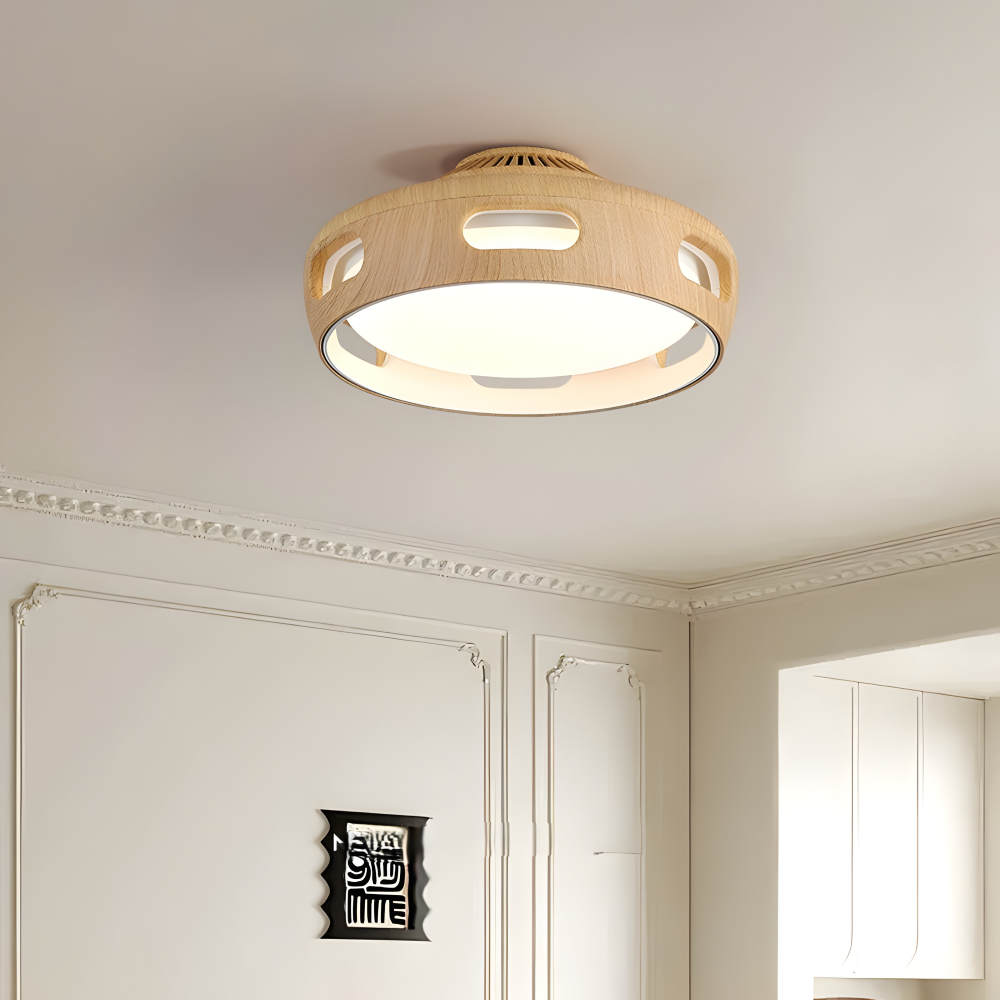 Konstnärlig Rund Bladeless Akryl LED Takfläkt Belysningsanordning - Nordic Style Taklampa, Semi-Flush Mount Design
