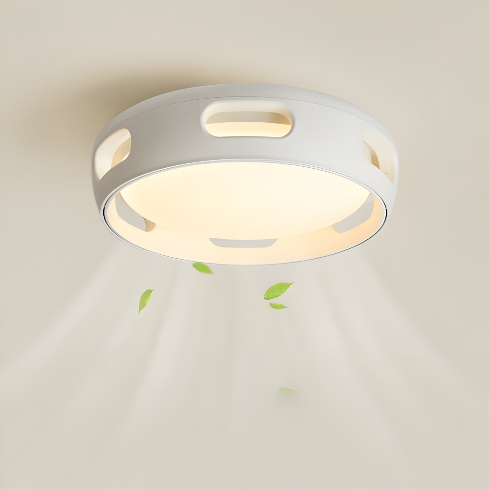 Konstnärlig Rund Bladeless Akryl LED Takfläkt Belysningsanordning - Nordic Style Taklampa, Semi-Flush Mount Design