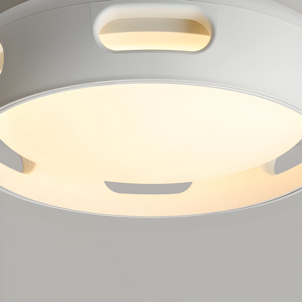 Konstnärlig Rund Bladeless Akryl LED Takfläkt Belysningsanordning - Nordic Style Taklampa, Semi-Flush Mount Design
