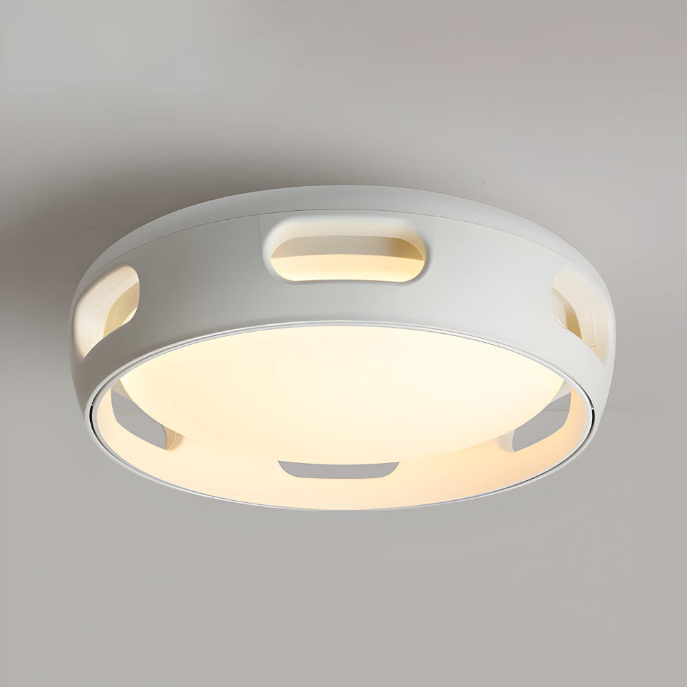 Konstnärlig Rund Bladeless Akryl LED Takfläkt Belysningsanordning - Nordic Style Taklampa, Semi-Flush Mount Design