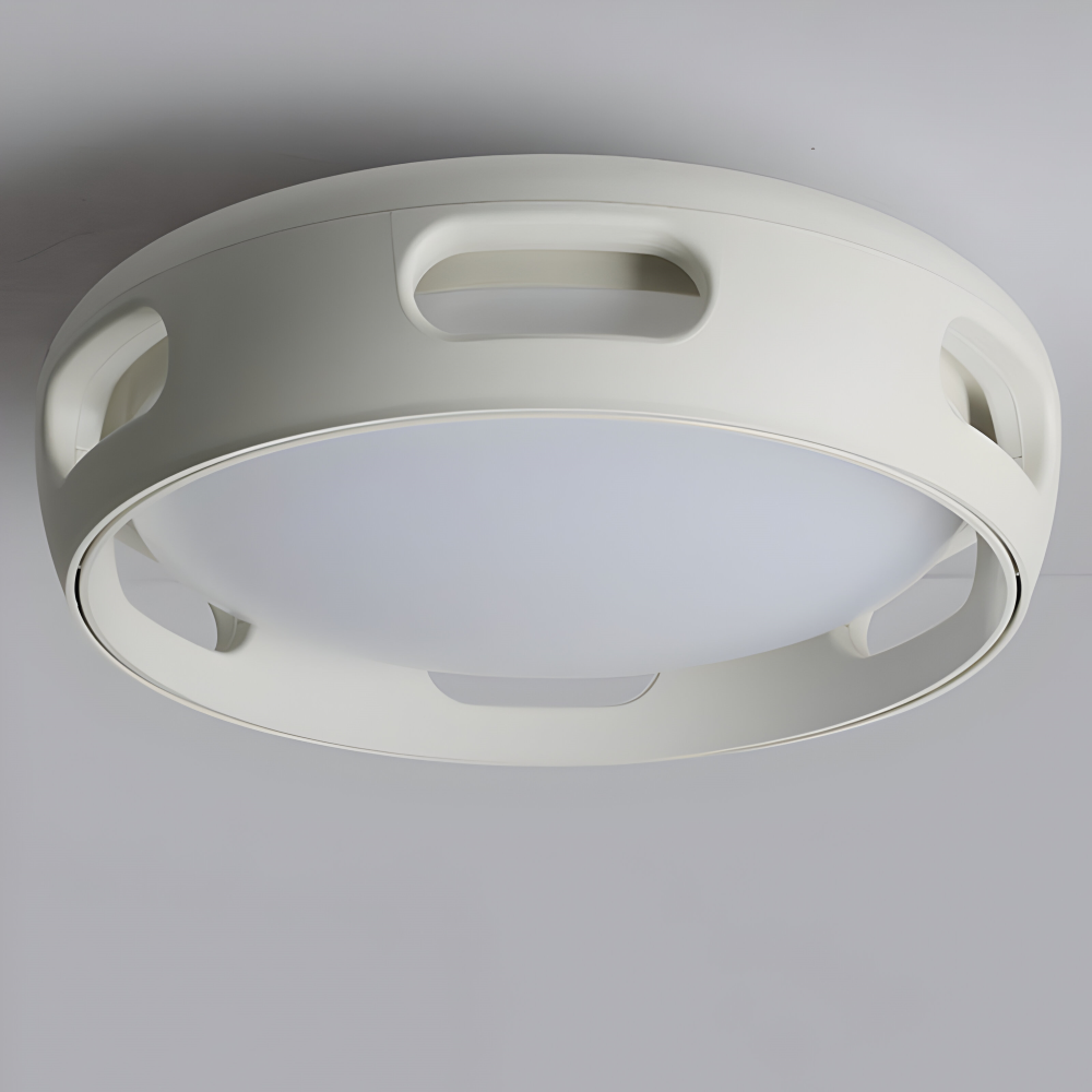Konstnärlig Rund Bladeless Akryl LED Takfläkt Belysningsanordning - Nordic Style Taklampa, Semi-Flush Mount Design