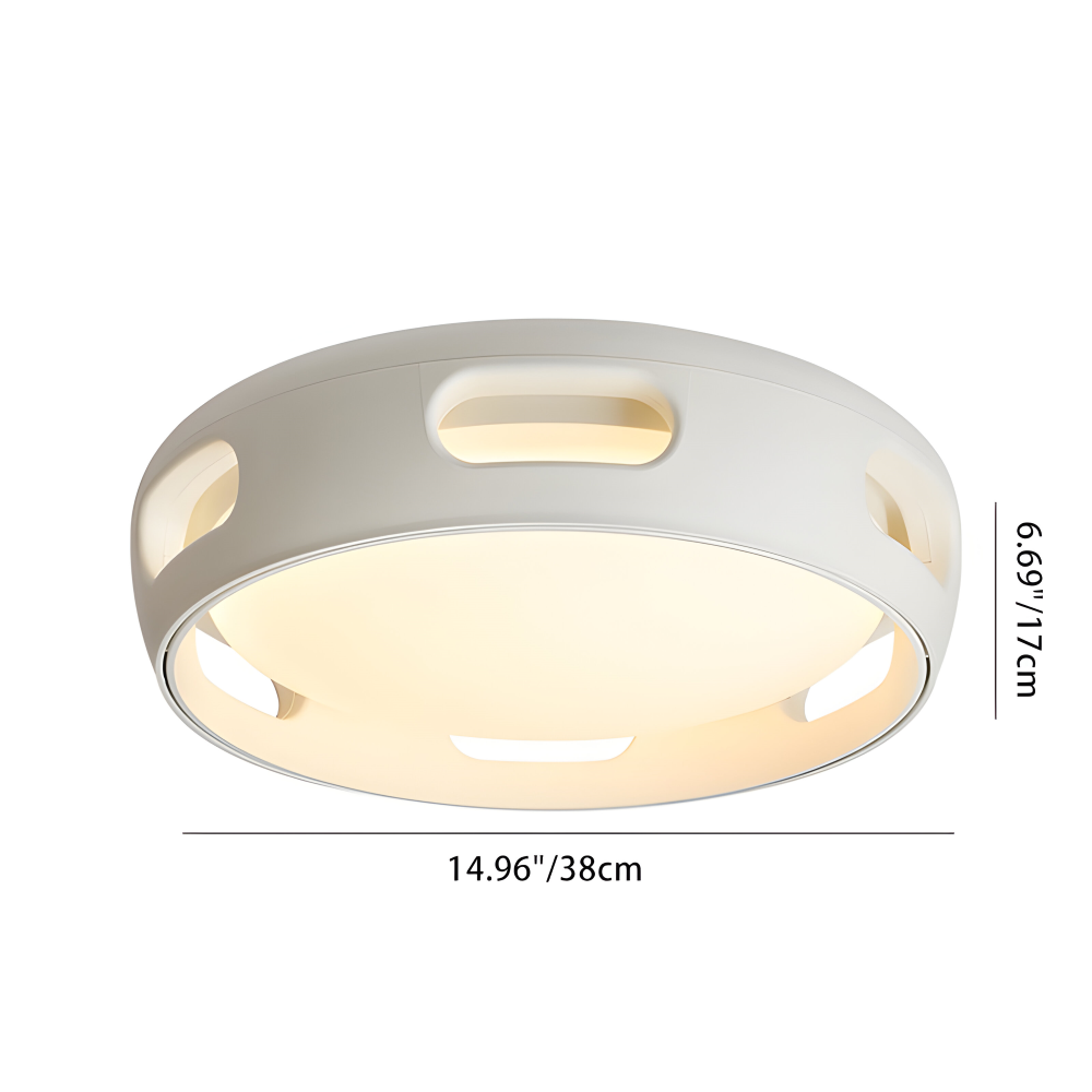 Konstnärlig Rund Bladeless Akryl LED Takfläkt Belysningsanordning - Nordic Style Taklampa, Semi-Flush Mount Design