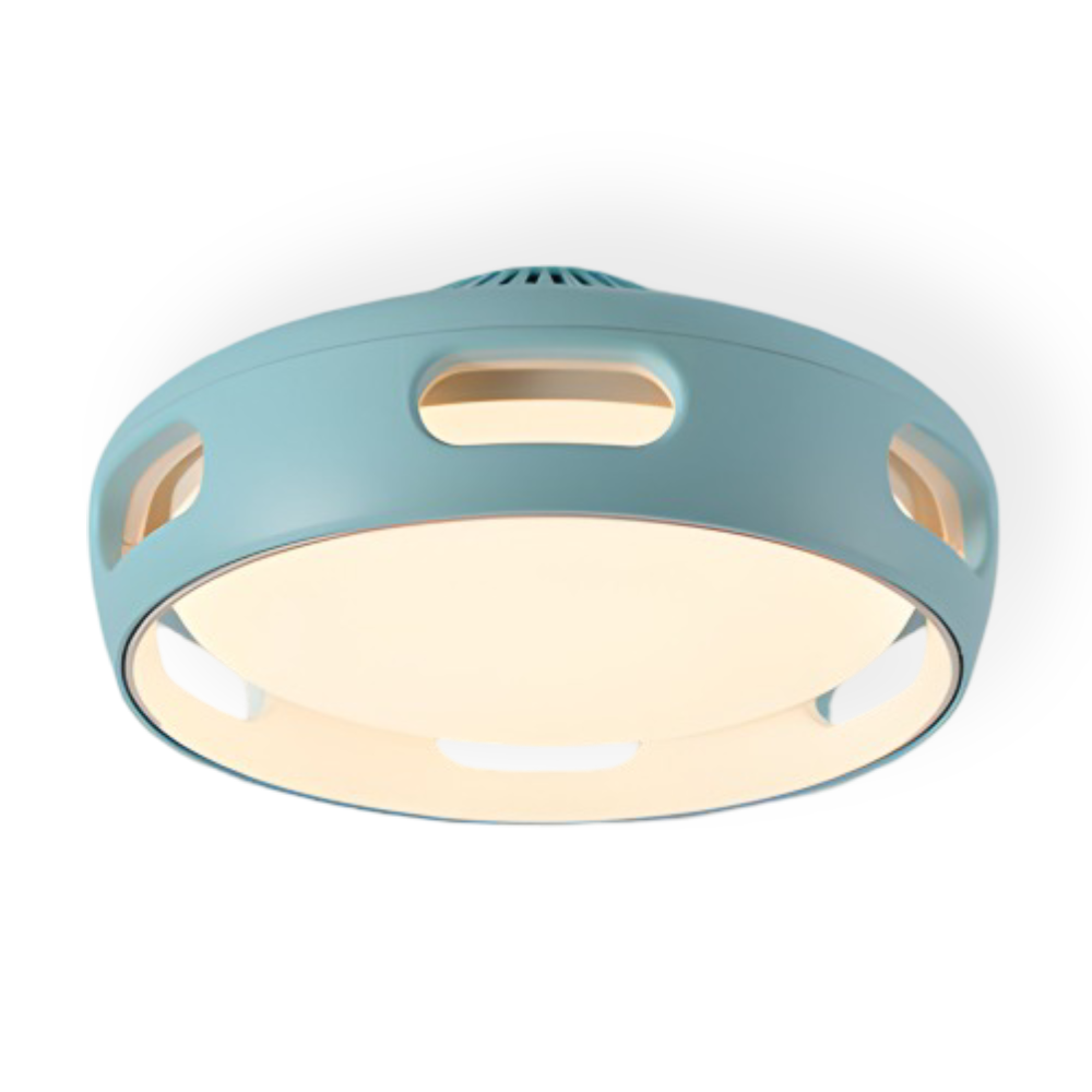 Konstnärlig Rund Bladeless Akryl LED Takfläkt Belysningsanordning - Nordic Style Taklampa, Semi-Flush Mount Design