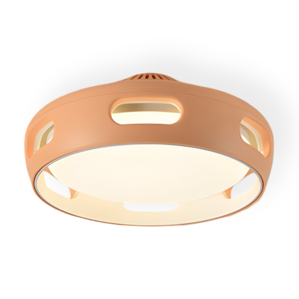 Konstnärlig Rund Bladeless Akryl LED Takfläkt Belysningsanordning - Nordic Style Taklampa, Semi-Flush Mount Design
