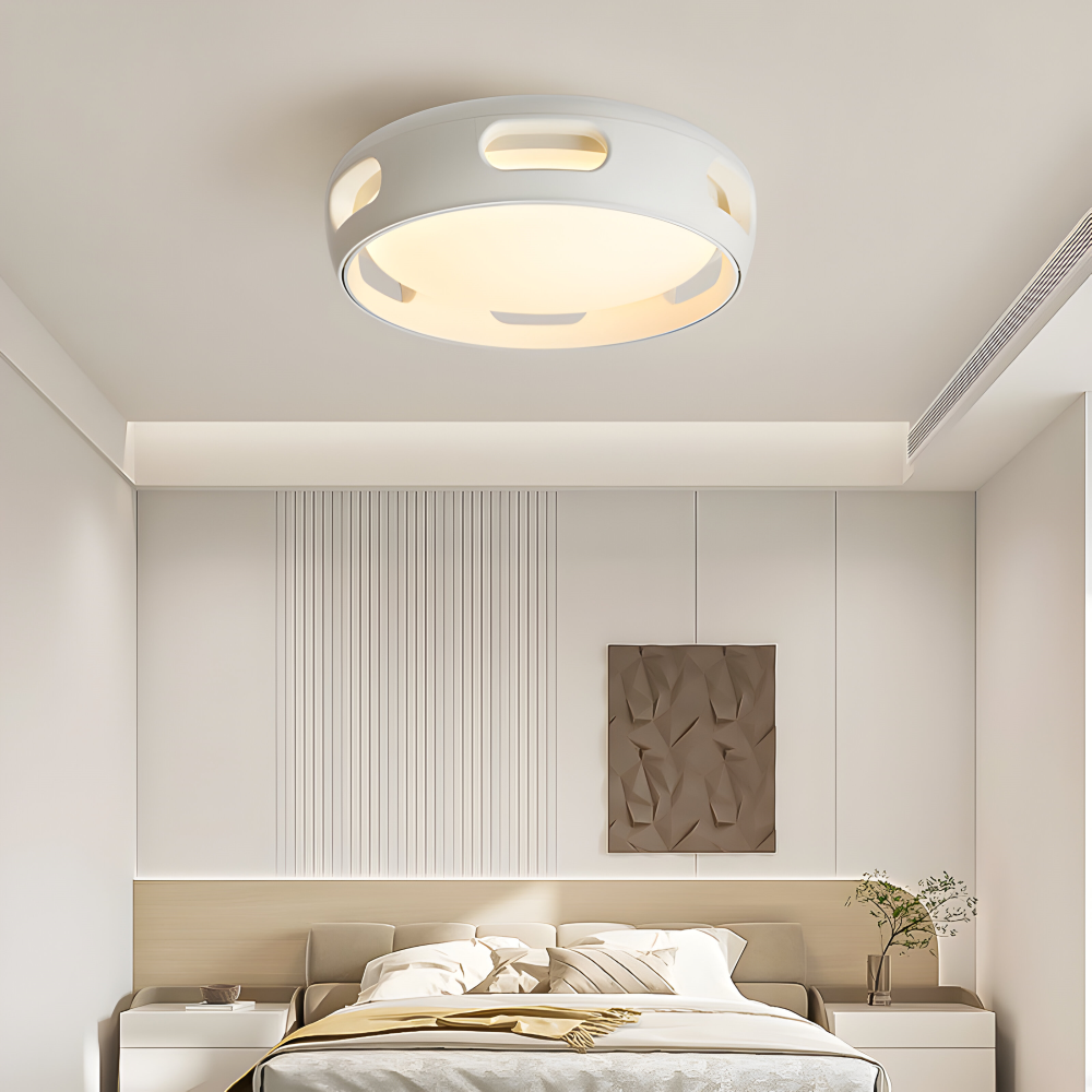 Konstnärlig Rund Bladeless Akryl LED Takfläkt Belysningsanordning - Nordic Style Taklampa, Semi-Flush Mount Design