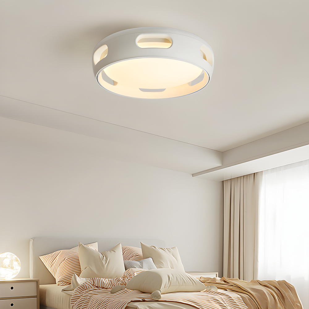 Konstnärlig Rund Bladeless Akryl LED Takfläkt Belysningsanordning - Nordic Style Taklampa, Semi-Flush Mount Design
