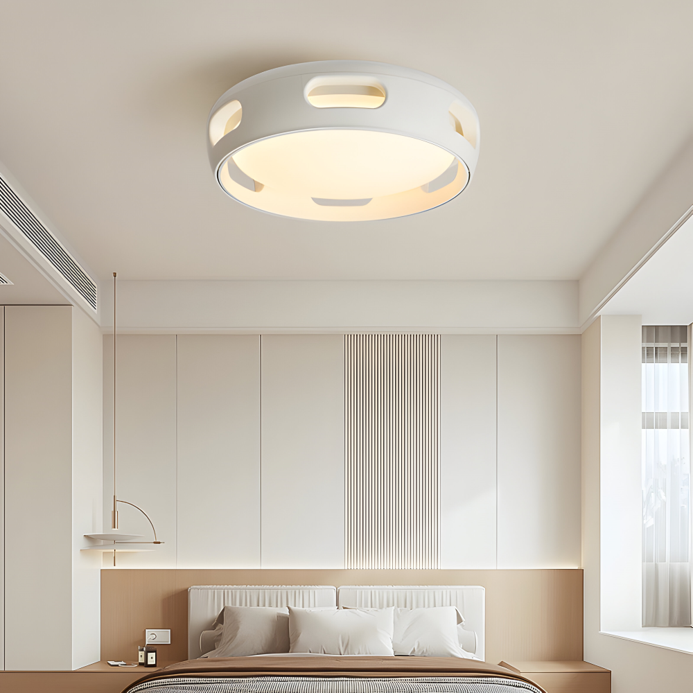 Konstnärlig Rund Bladeless Akryl LED Takfläkt Belysningsanordning - Nordic Style Taklampa, Semi-Flush Mount Design