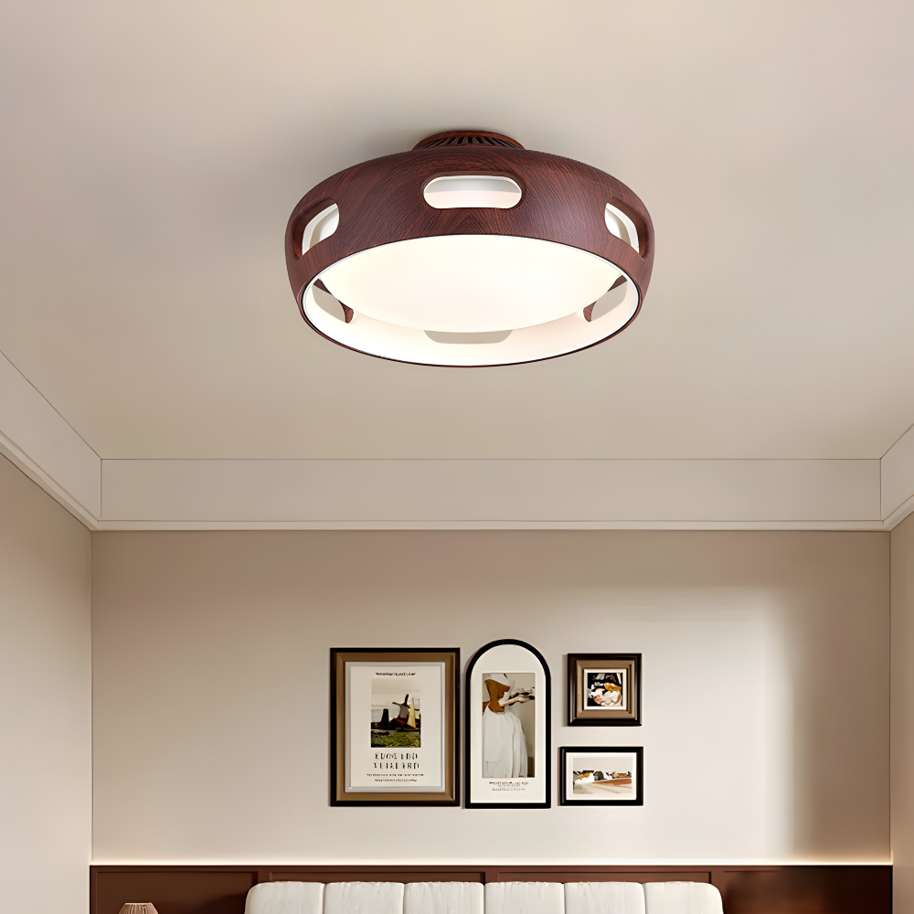 Konstnärlig Rund Bladeless Akryl LED Takfläkt Belysningsanordning - Nordic Style Taklampa, Semi-Flush Mount Design