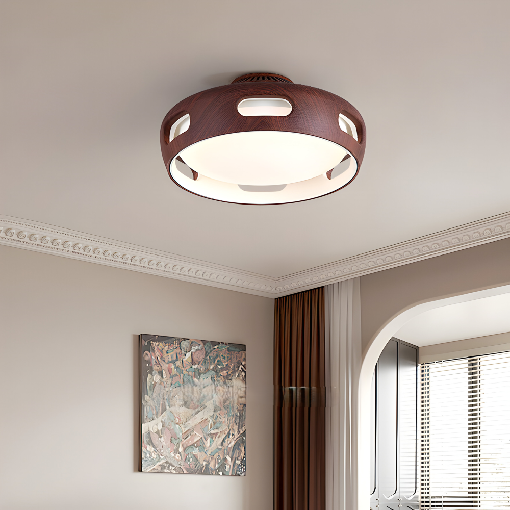 Konstnärlig Rund Bladeless Akryl LED Takfläkt Belysningsanordning - Nordic Style Taklampa, Semi-Flush Mount Design
