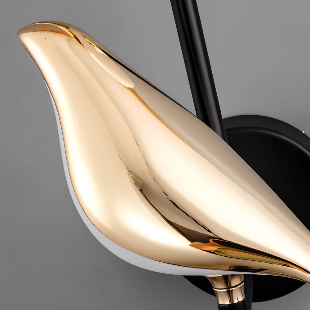 Aves Glow - Guld Fågel Roterande Vägglampa - Dekorativ Vägglampa LED
