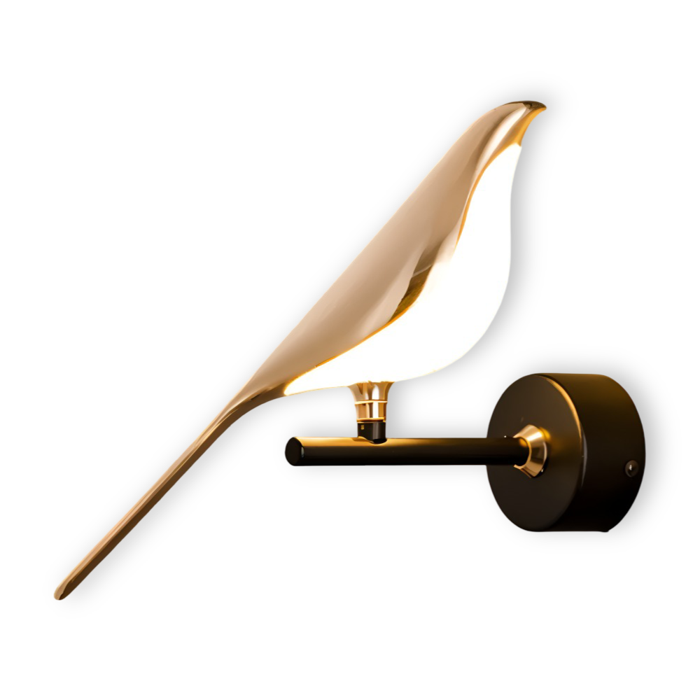 Aves Glow - Guld Fågel Roterande Vägglampa - Dekorativ Vägglampa LED
