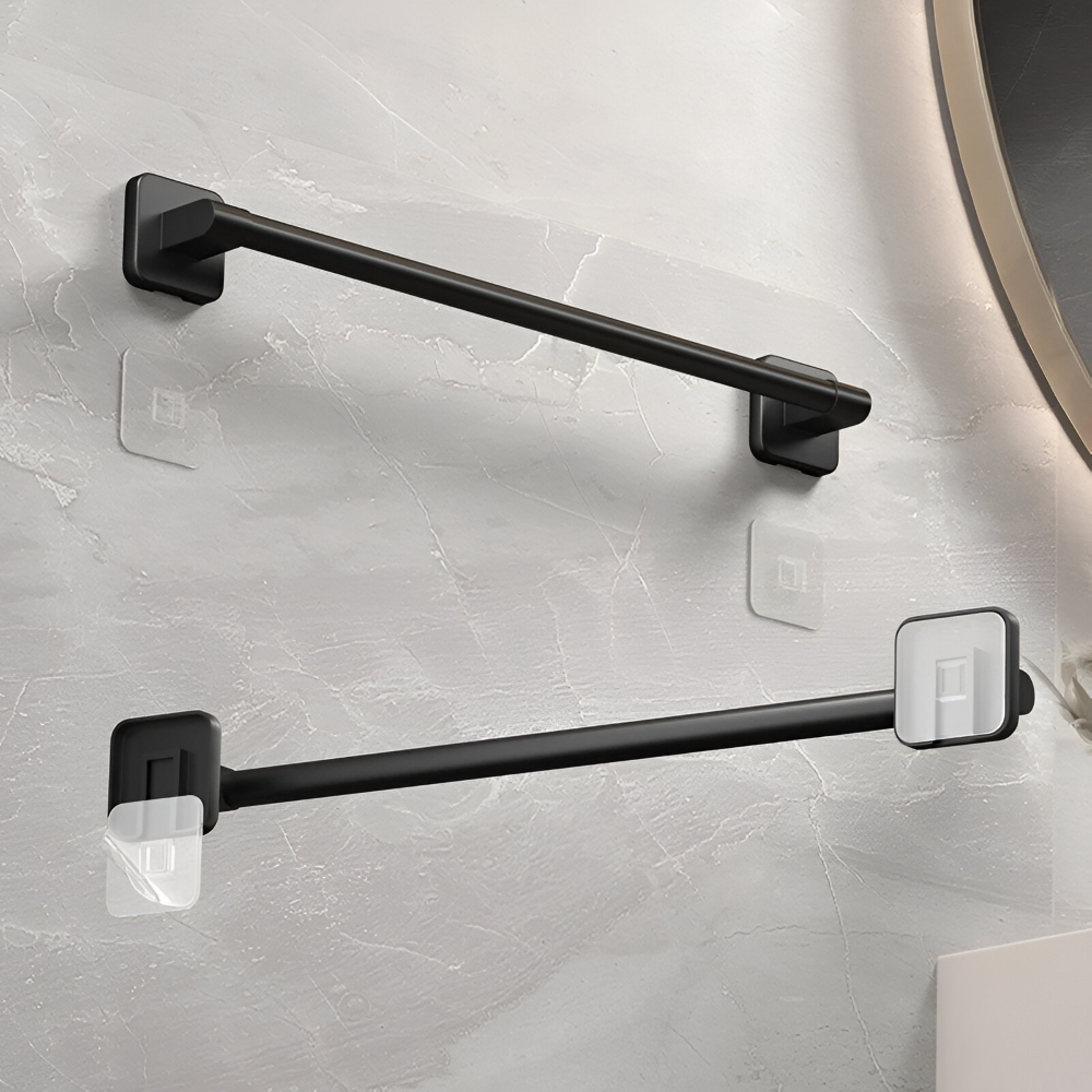 Svart Handdukshållare - Självhäftande Aluminium Handdukstång - 30/40/50cm