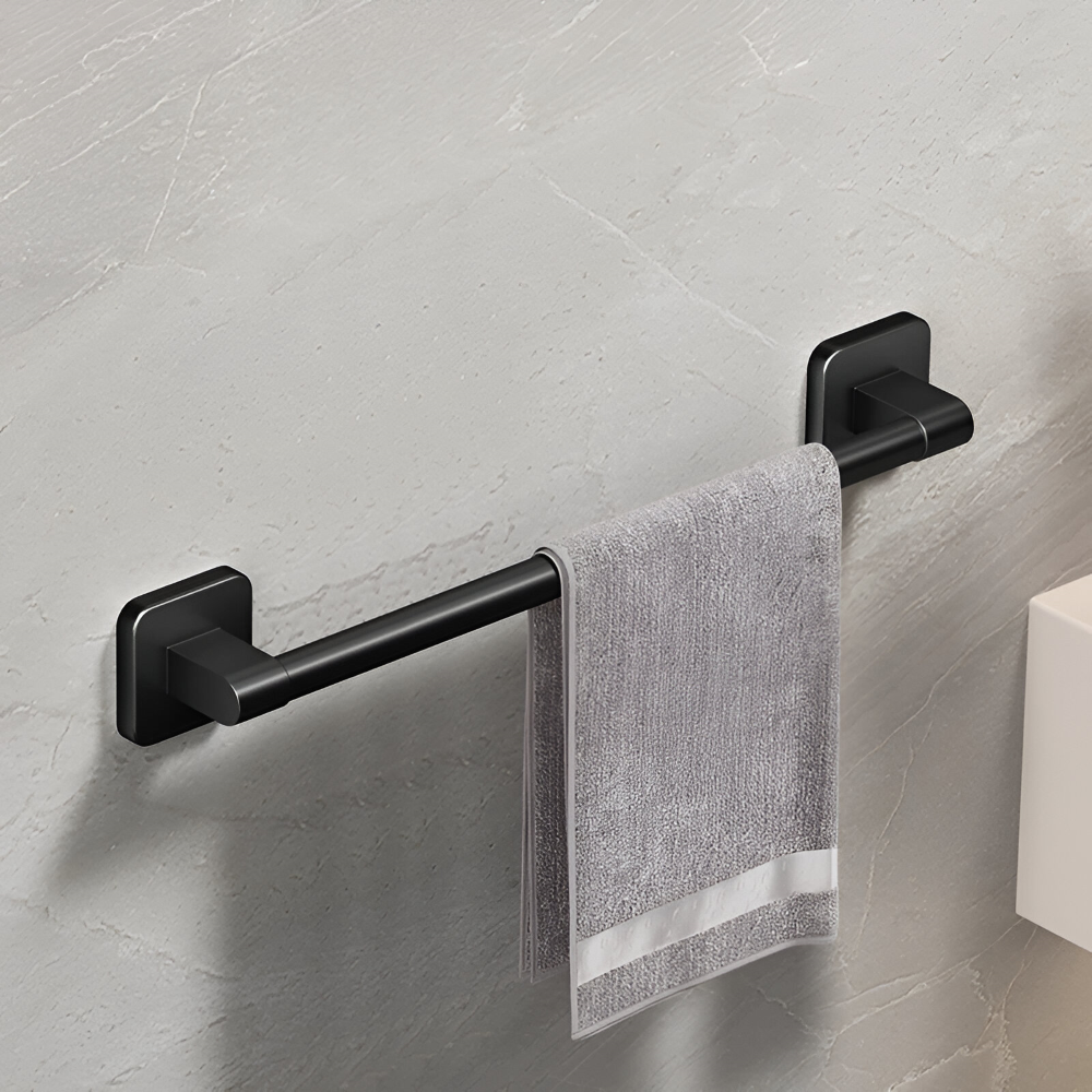 Svart Handdukshållare - Självhäftande Aluminium Handdukstång - 30/40/50cm