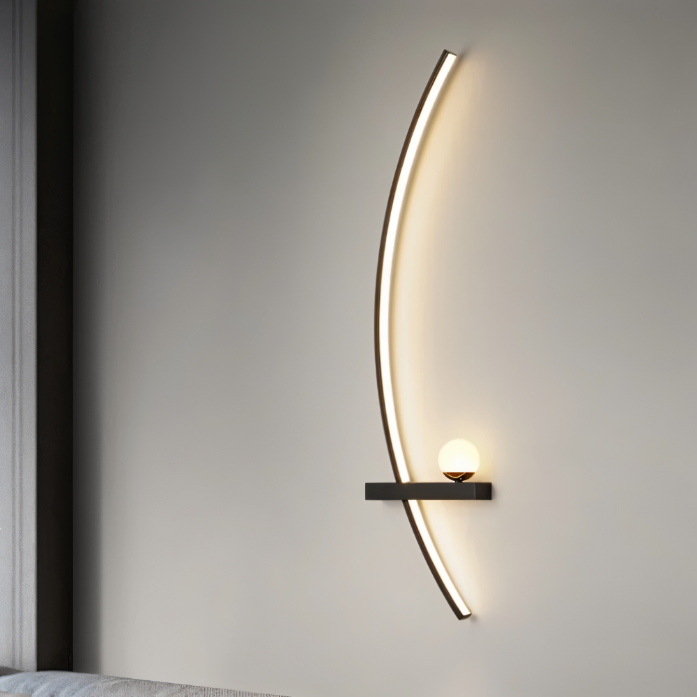 BrightArc Vägglampa - Böjd Vägglampa LED - Arc Line Nattduksbord Vägglampa