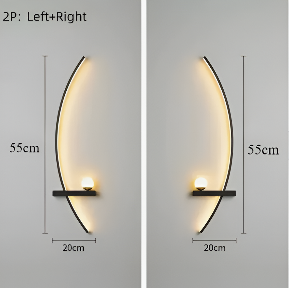 BrightArc Vägglampa - Böjd Vägglampa LED - Arc Line Nattduksbord Vägglampa