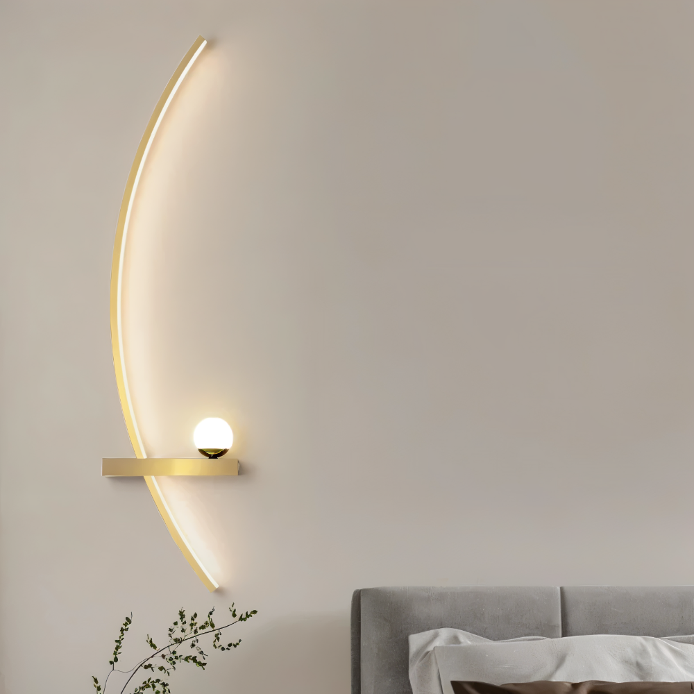 BrightArc Vägglampa - Böjd Vägglampa LED - Arc Line Nattduksbord Vägglampa