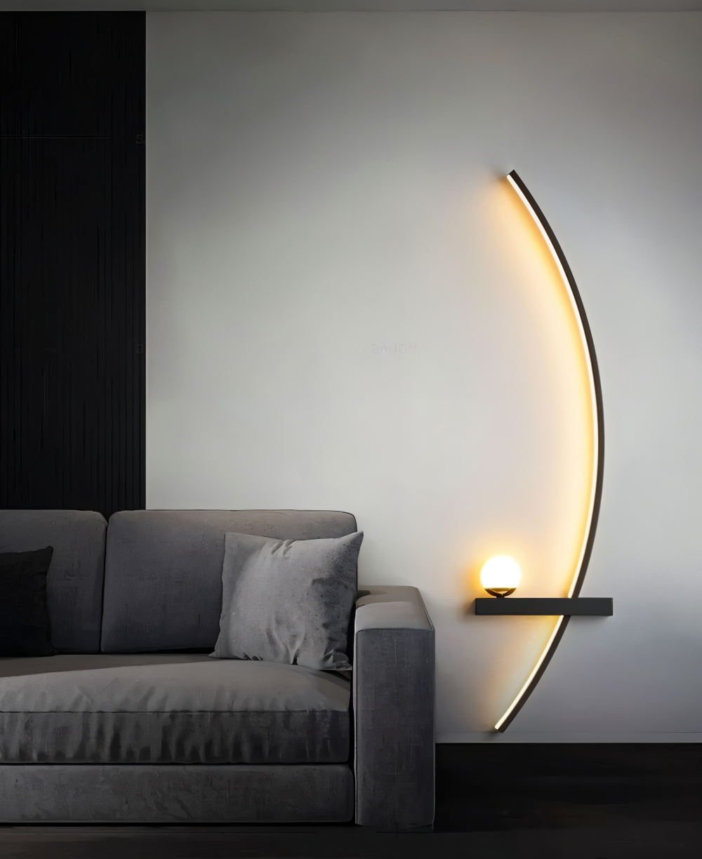 BrightArc Vägglampa - Böjd Vägglampa LED - Arc Line Nattduksbord Vägglampa