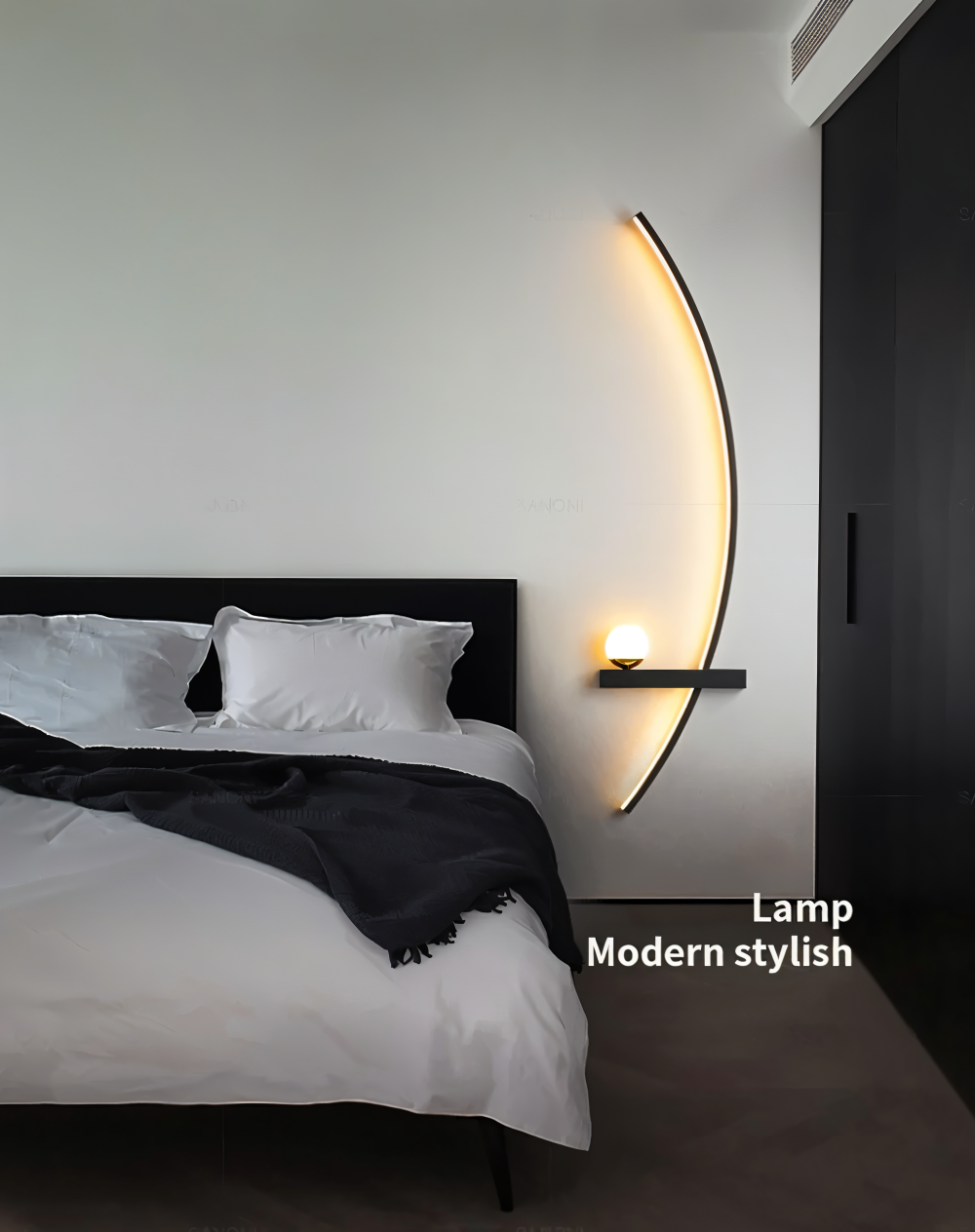 BrightArc Vägglampa - Böjd Vägglampa LED - Arc Line Nattduksbord Vägglampa
