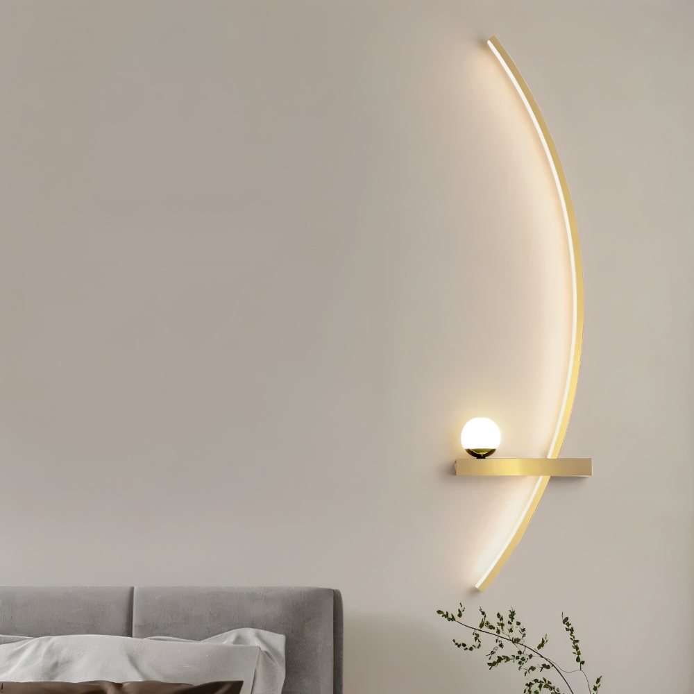 BrightArc Vägglampa - Böjd Vägglampa LED - Arc Line Nattduksbord Vägglampa