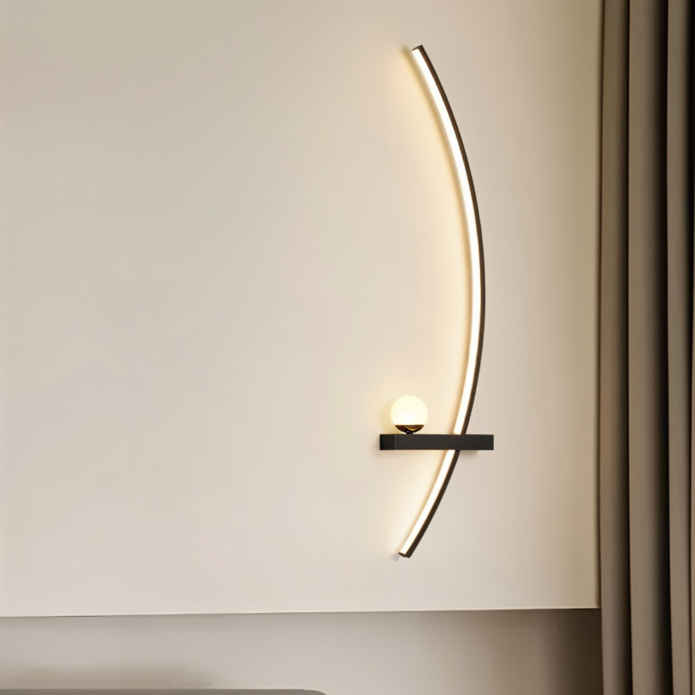BrightArc Vägglampa - Böjd Vägglampa LED - Arc Line Nattduksbord Vägglampa
