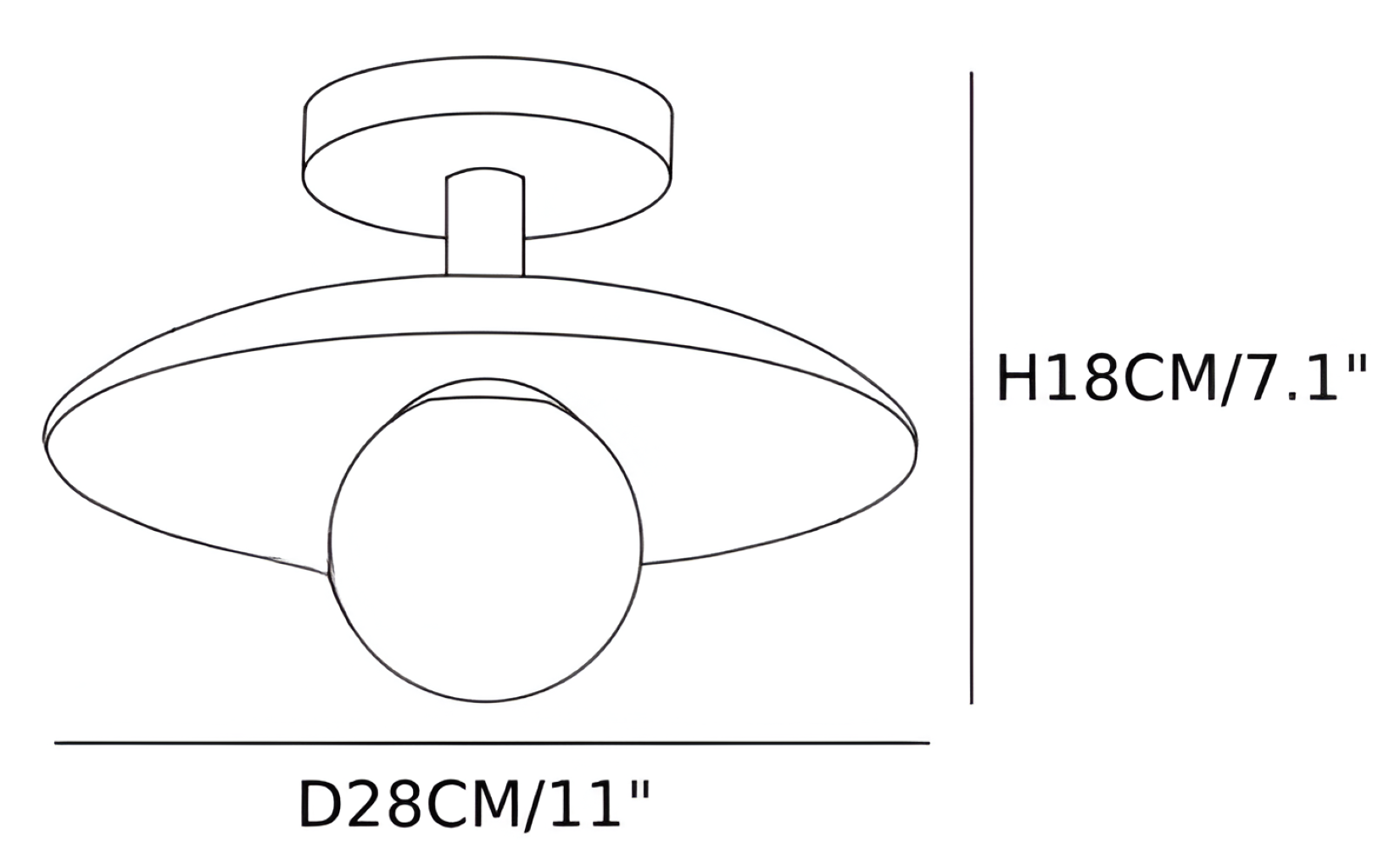 CentraOrb Trä Taklampa - Halvinfälld Lampa med Inbyggd LED Belysning