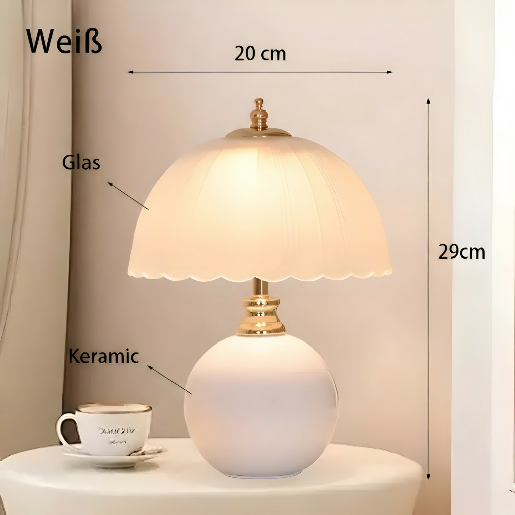 Keramisk Kuppel Bordslampa - Stilren Nattduksbordslampa för Moderna Sovrum