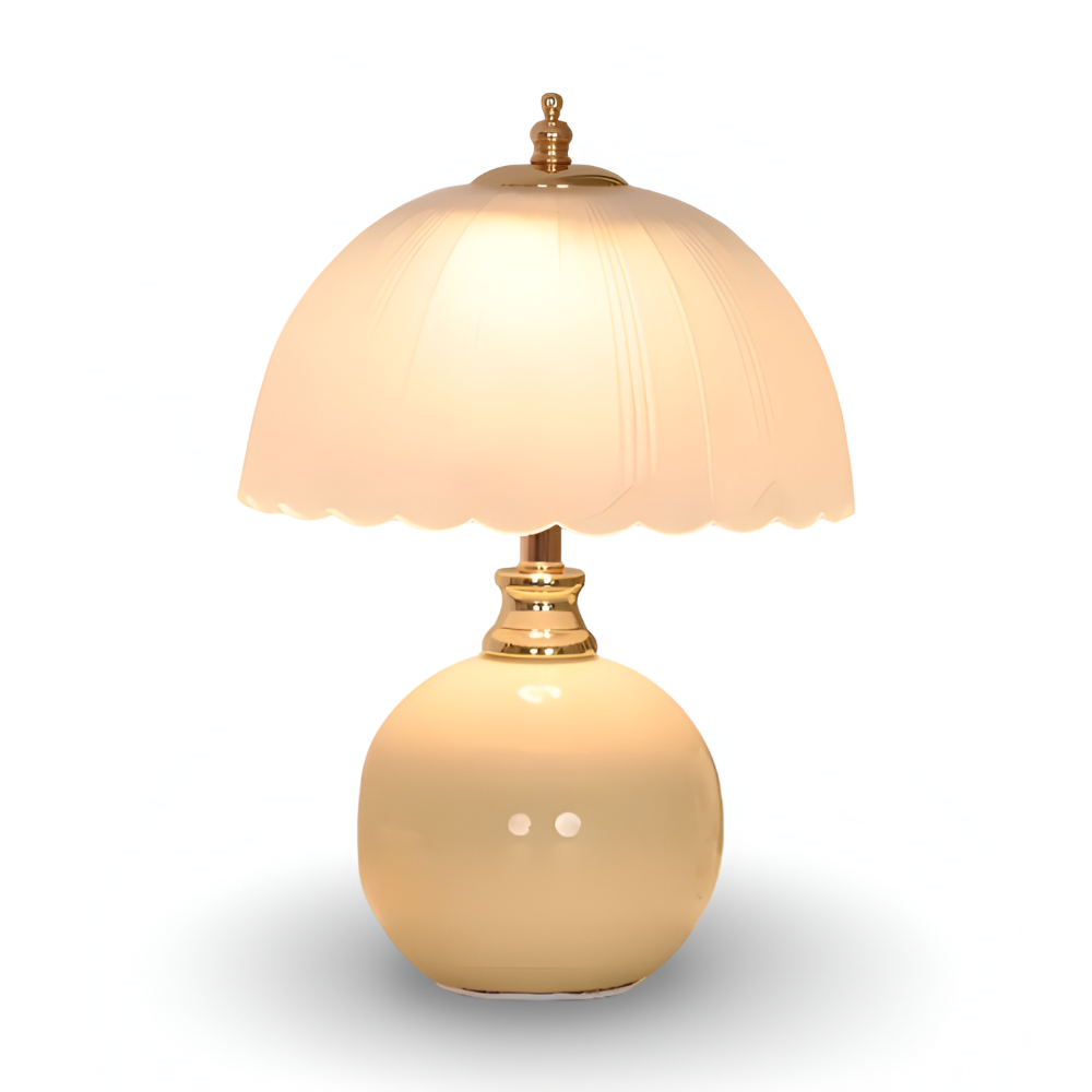 Keramisk Kuppel Bordslampa - Stilren Nattduksbordslampa för Moderna Sovrum