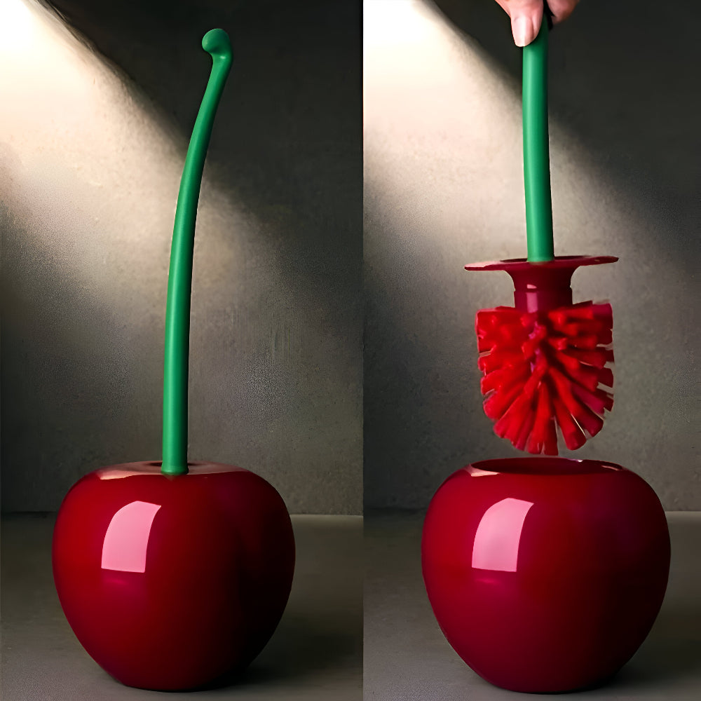 CherryFresh - Stilig toalettborste och hållare för enkel rengöring