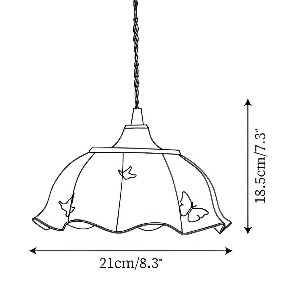 ChicBliss Taklampa - Charmig Fjäril Keramik LED Hänglampa