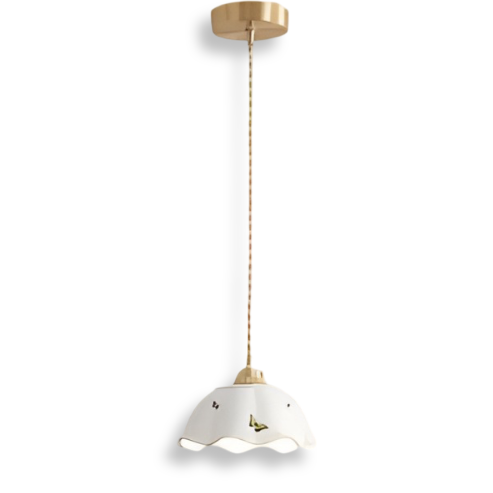 ChicBliss Taklampa - Charmig Fjäril Keramik LED Hänglampa