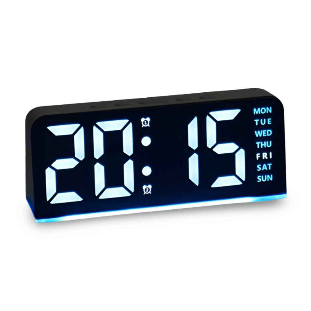Schicker Silent LED Väckarklocka med Ljus - Minimalistisk Digital Väckarklocka för Hemmet, Kontoret, Sovrummet