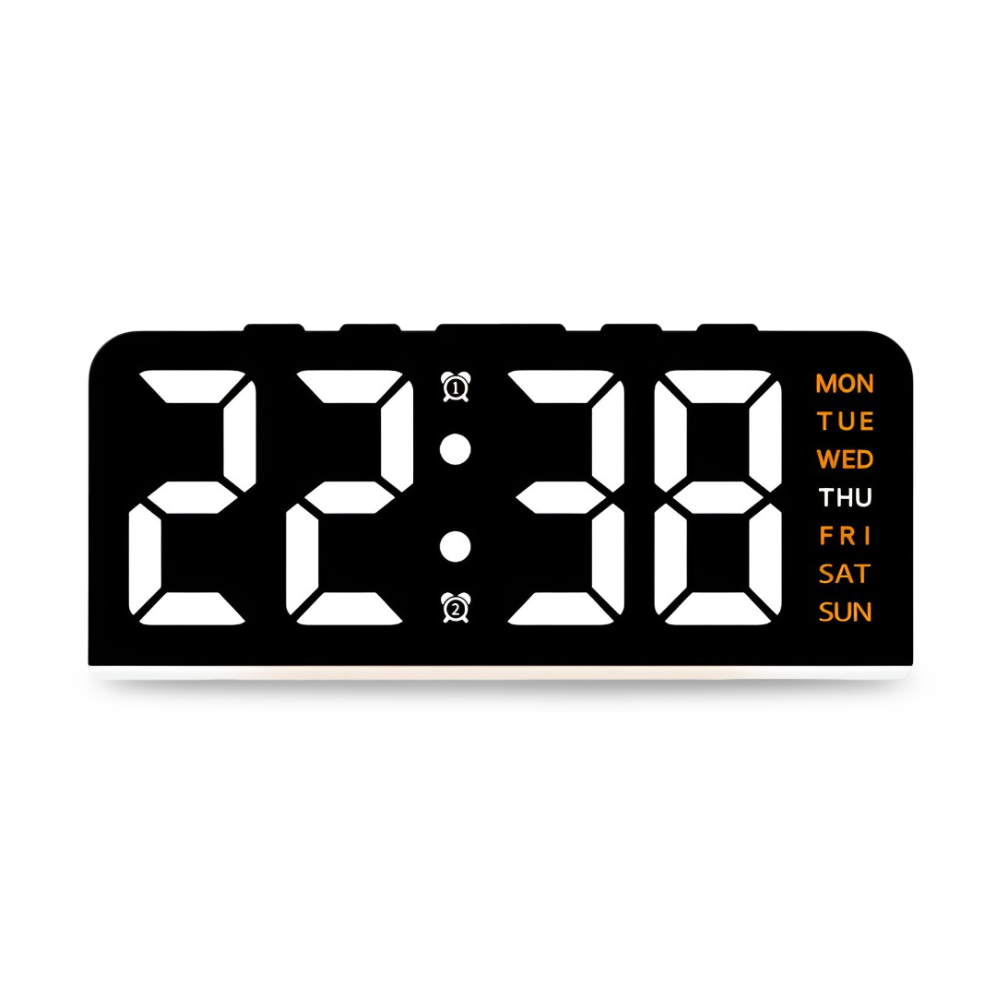 Schicker Silent LED Väckarklocka med Ljus - Minimalistisk Digital Väckarklocka för Hemmet, Kontoret, Sovrummet