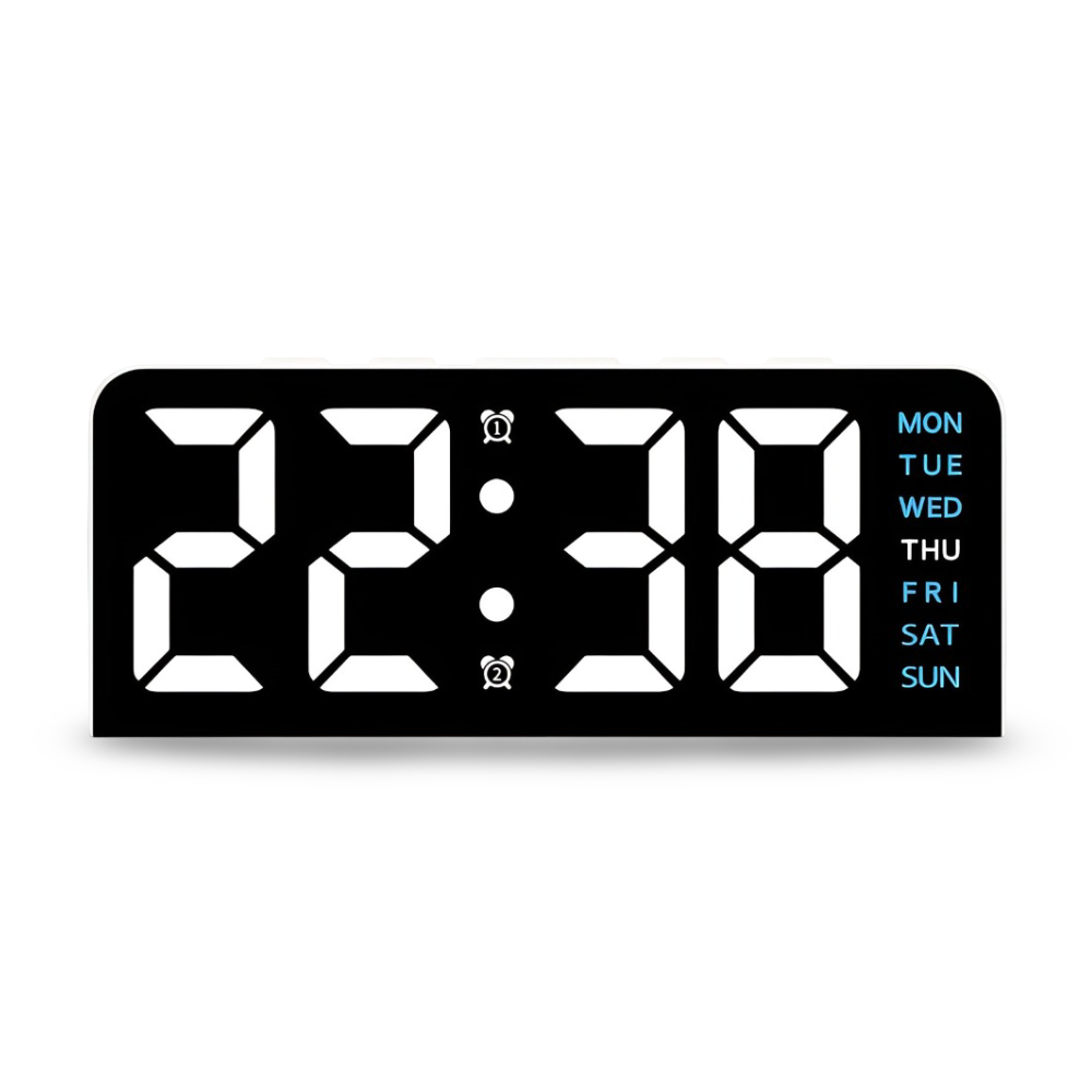 Schicker Silent LED Väckarklocka med Ljus - Minimalistisk Digital Väckarklocka för Hemmet, Kontoret, Sovrummet