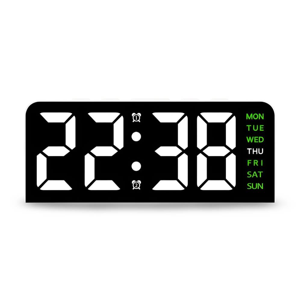 Schicker Silent LED Väckarklocka med Ljus - Minimalistisk Digital Väckarklocka för Hemmet, Kontoret, Sovrummet