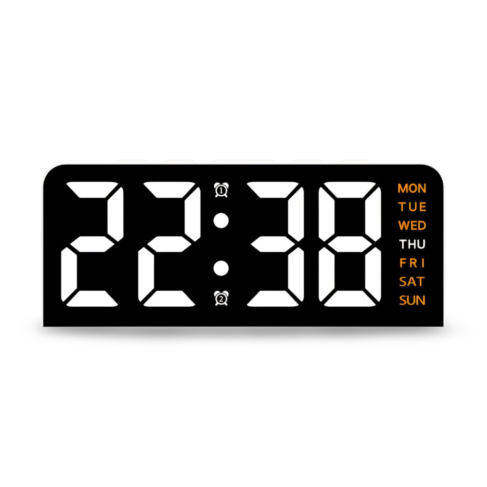Schicker Silent LED Väckarklocka med Ljus - Minimalistisk Digital Väckarklocka för Hemmet, Kontoret, Sovrummet