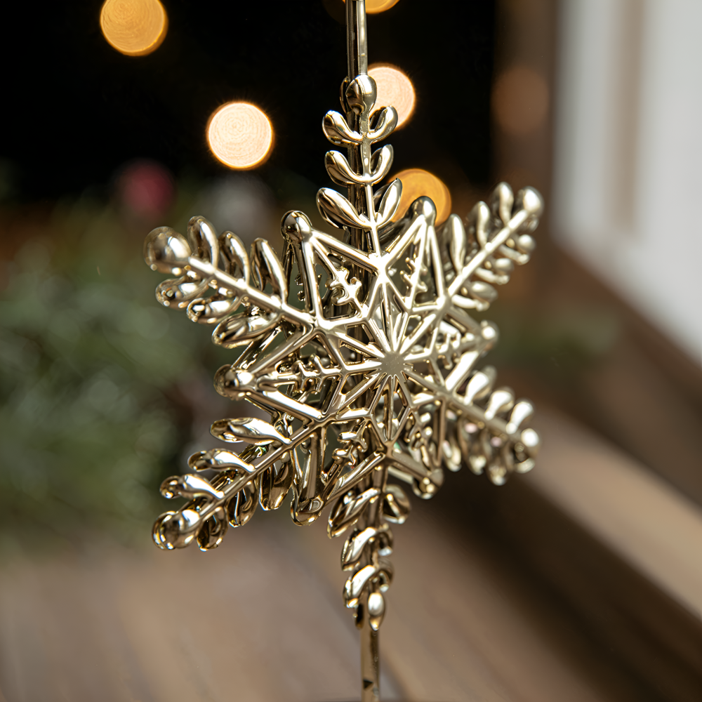 Cierge Ställ - Vintage Guld Metallic Julmotiv Ljuslykta