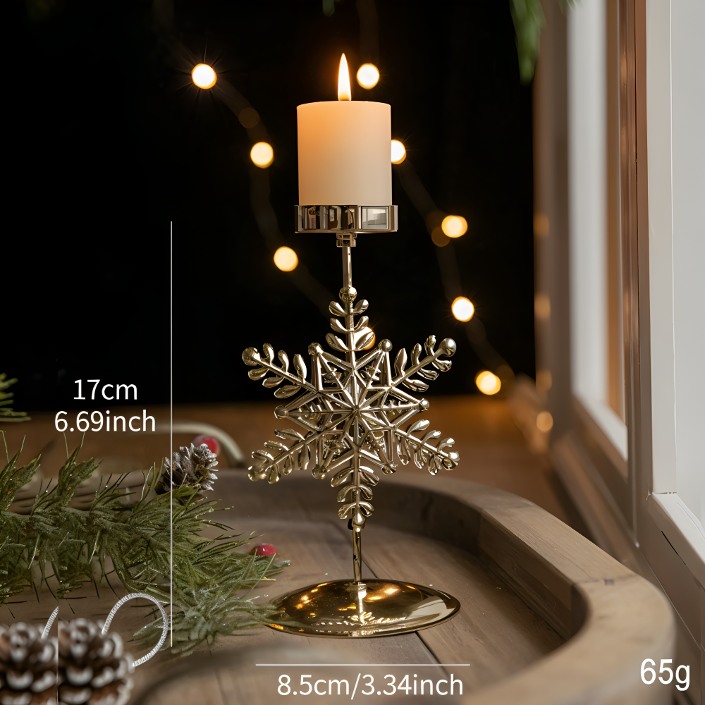 Cierge Ställ - Vintage Guld Metallic Julmotiv Ljuslykta