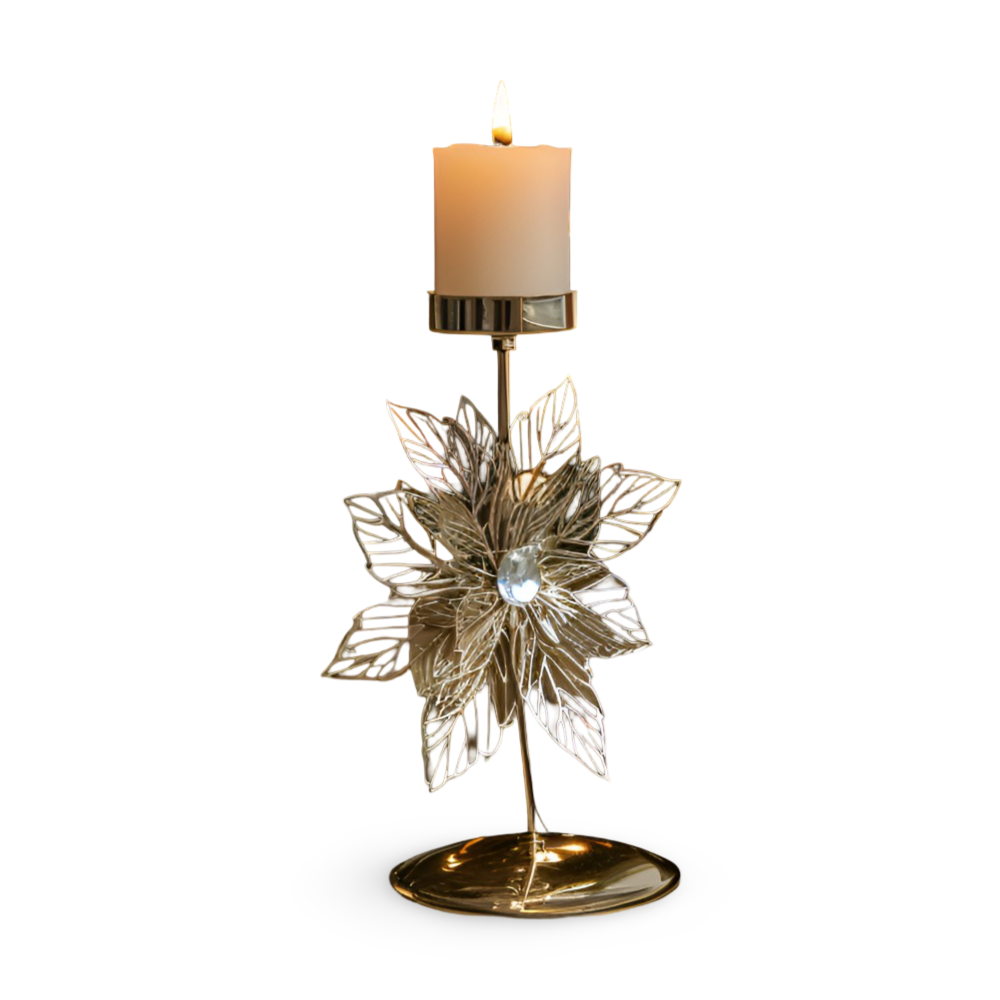 Cierge Ställ - Vintage Guld Metallic Julmotiv Ljuslykta