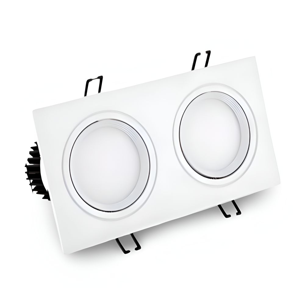 CircuQuad Spotlights - Vit/Svart Fyrkantiga Inbyggda Taklampor