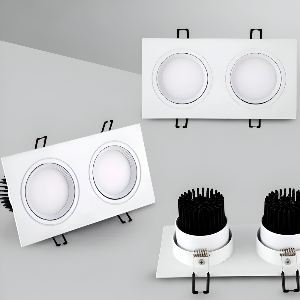 CircuQuad Spotlights - Vit/Svart Fyrkantiga Inbyggda Taklampor