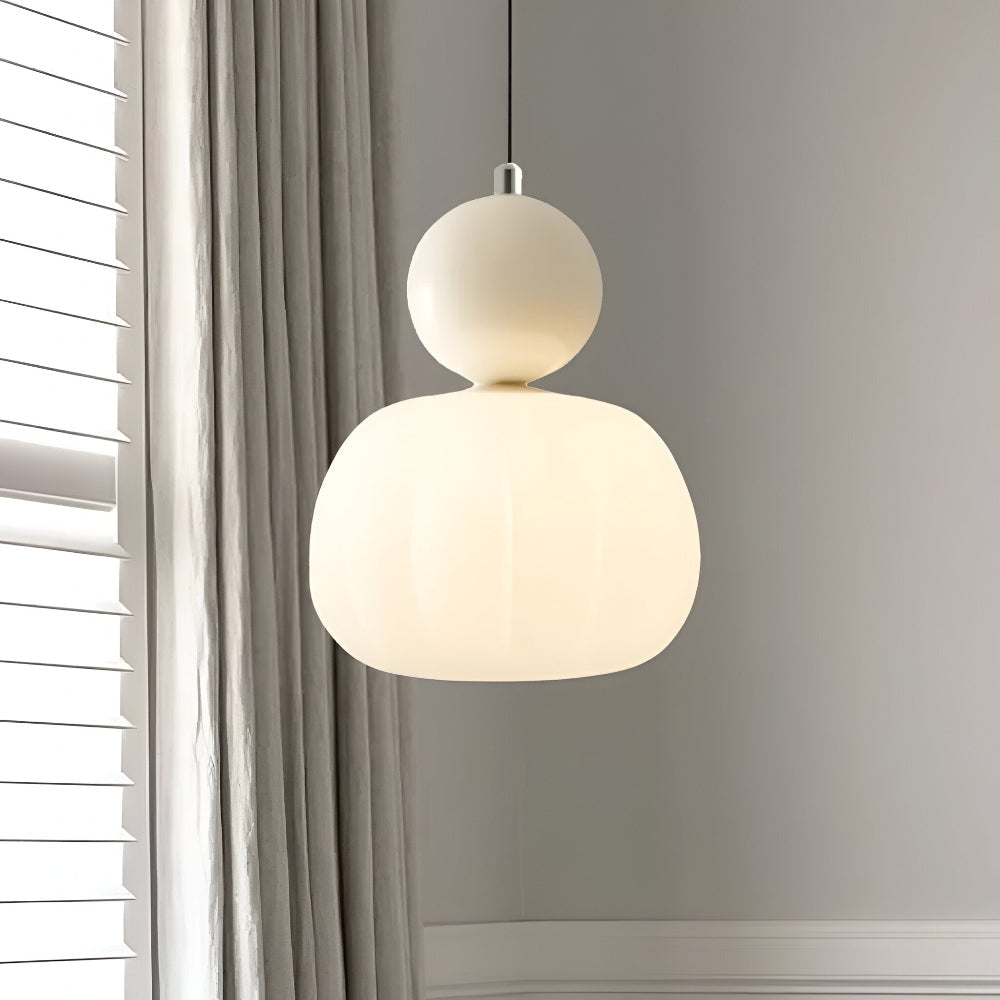 Klassisk Art Deco Pendellampa - Stilfull Crèmefärgad Hänglampa