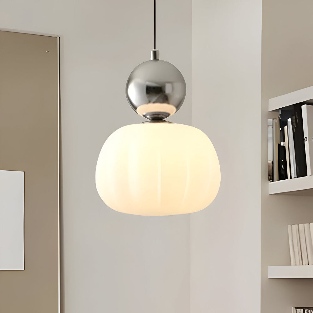Klassisk Art Deco Pendellampa - Stilfull Crèmefärgad Hänglampa