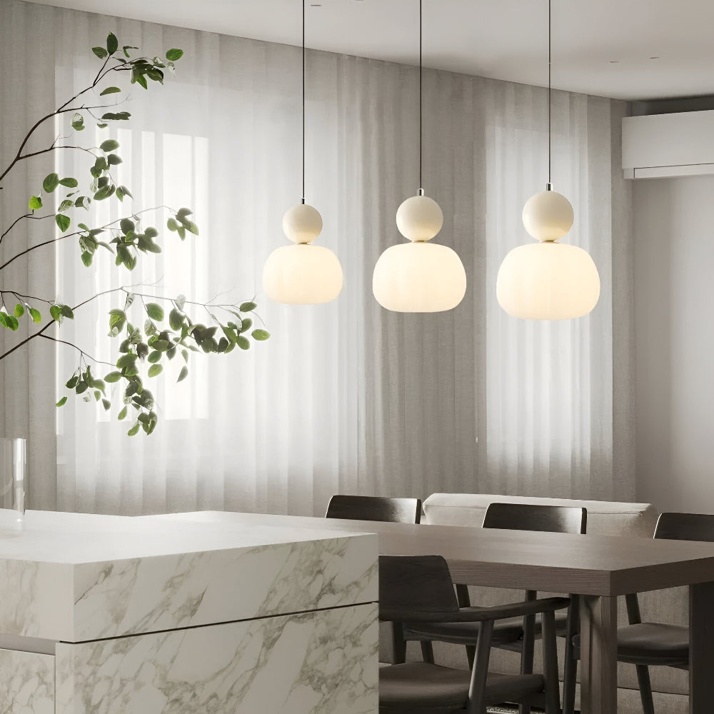 Klassisk Art Deco Pendellampa - Stilfull Crèmefärgad Hänglampa