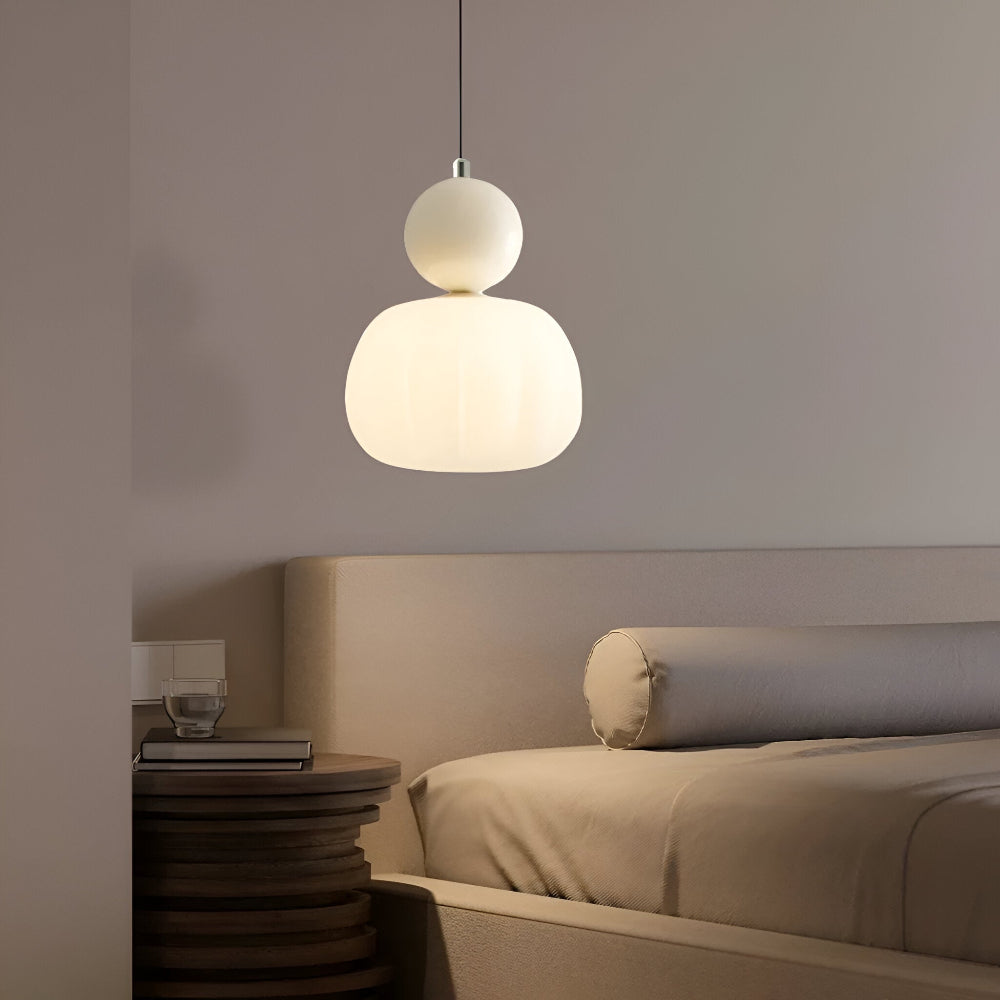 Klassisk Art Deco Pendellampa - Stilfull Crèmefärgad Hänglampa