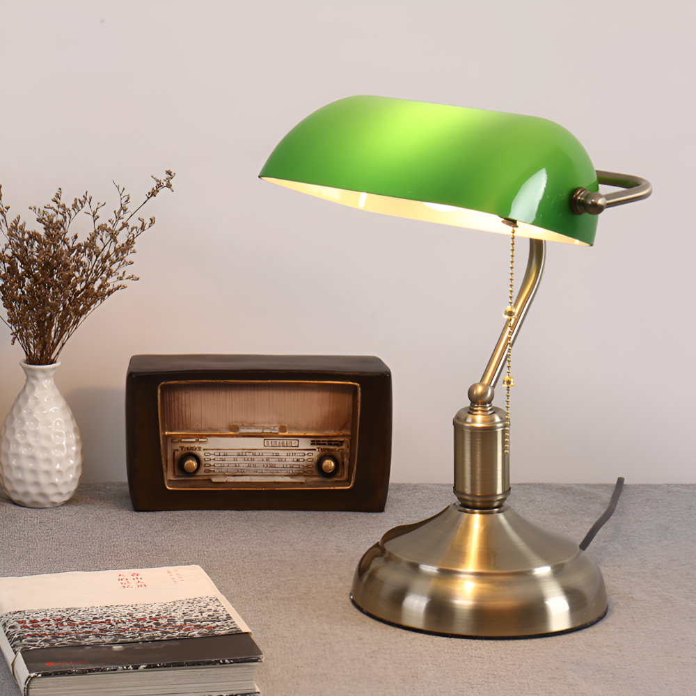 Klassisk Grön Skrivbordslampa - Tidlös Vintage-Stil Belysning