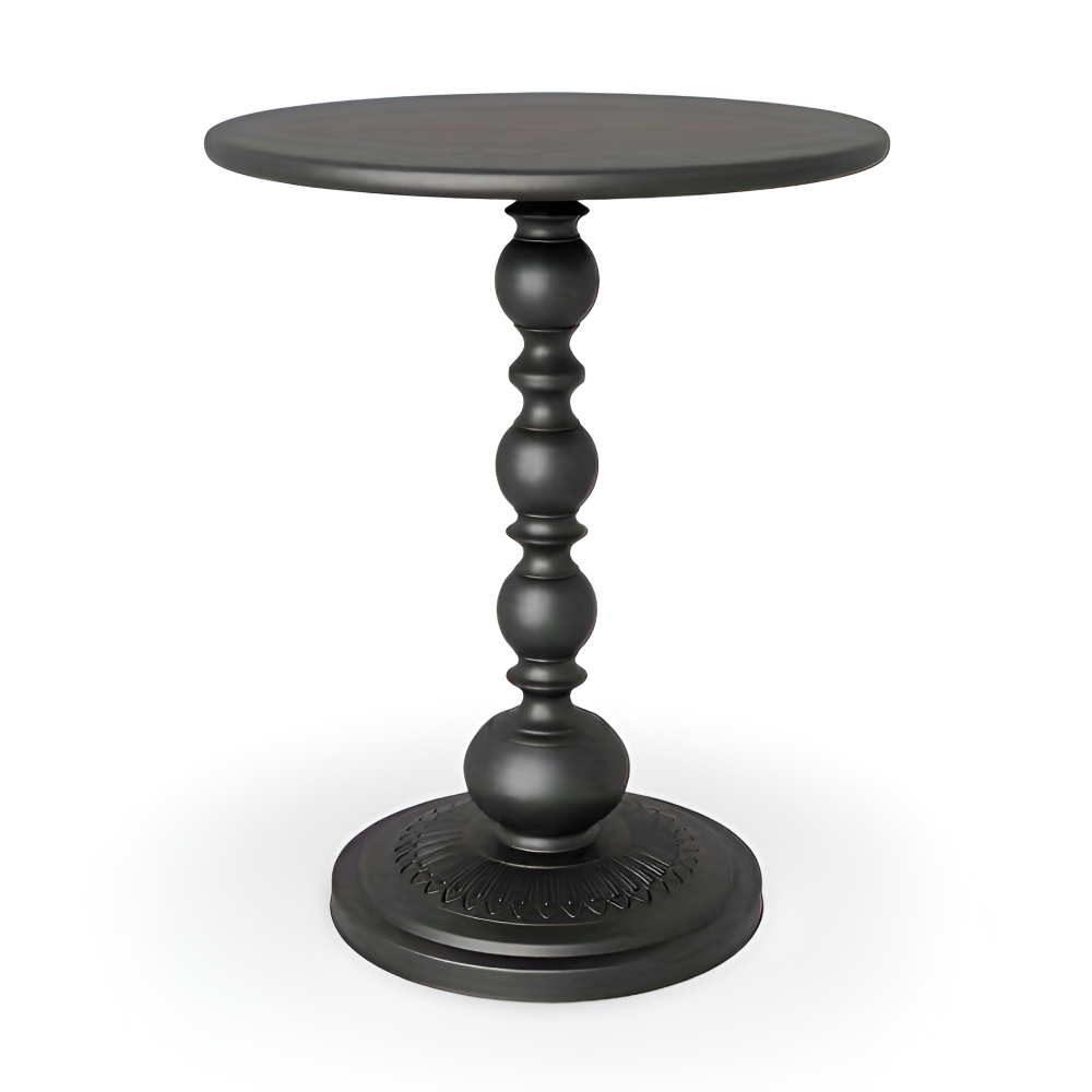 Klassisk Rund Baluster-Stil Sidobord - Idealisk Kompakt Mini-Bord för Små Utrymmen