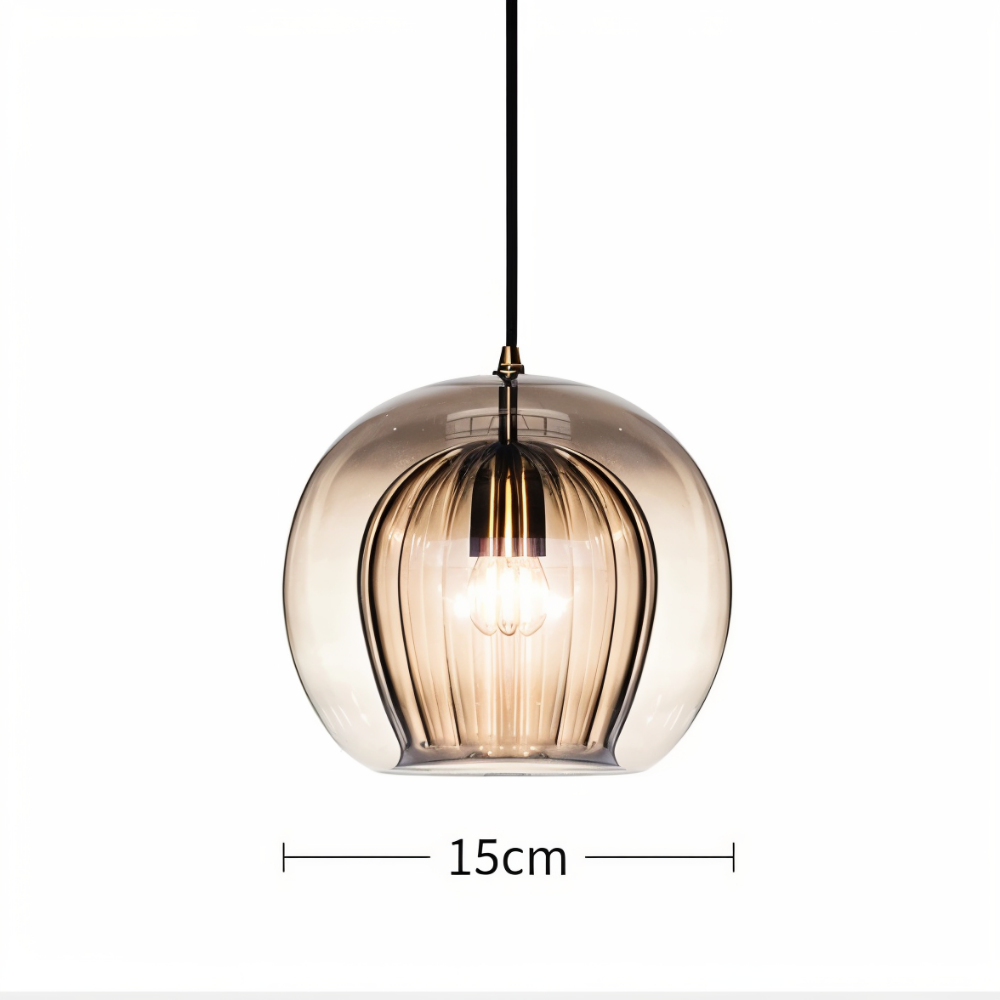 ClearLuxe Glas Pendellampa - Vintage Hänglampor Vardagsrum - Klotformad Lampa