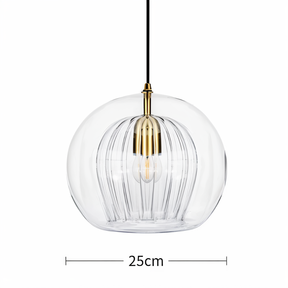 ClearLuxe Glas Pendellampa - Vintage Hänglampor Vardagsrum - Klotformad Lampa
